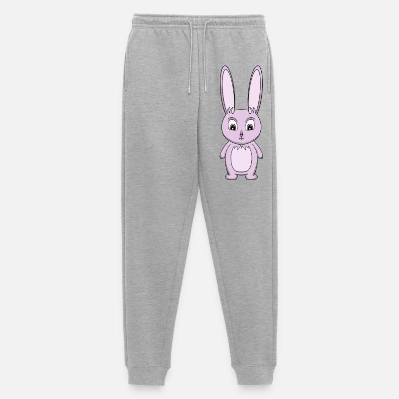 Lavender Bunny Cartoon - Männer Premium Bio Jogginghose - Grau meliert