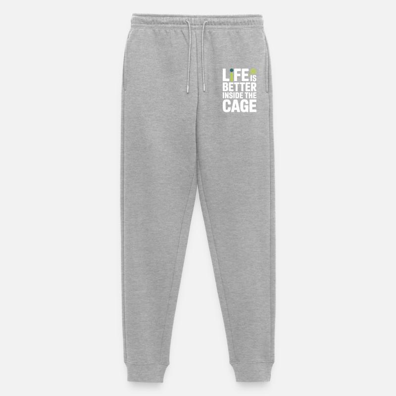La vita del giocatore di Padel è migliore dentro la gabbia Padel - Pantaloni da jogging ecologici premium da uomo - grigio melange