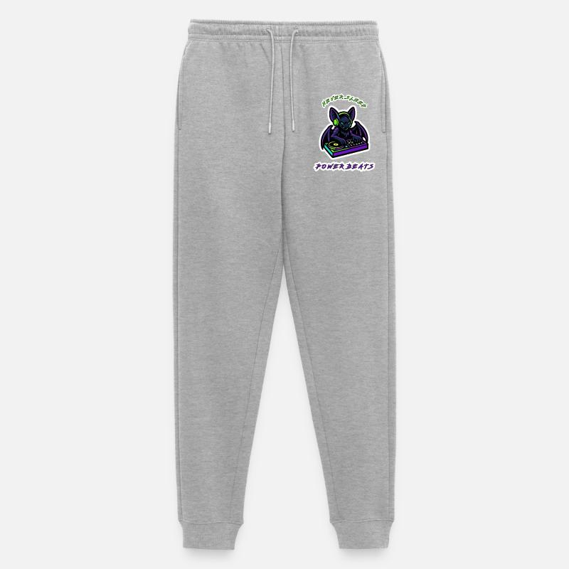 Neon Bat DJ Power Beats - Männer Premium Bio Jogginghose - Grau meliert