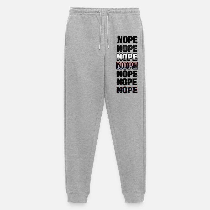 Nein, Neon-Glitch-Textstack - Männer Premium Bio Jogginghose - Grau meliert