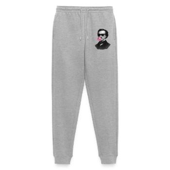 Edgar Allan Poe avec du chewing-gum et des lunettes de soleil - Pantalon de jogging Premium bio Homme - gris chiné - Devant - Thijin (182cm)