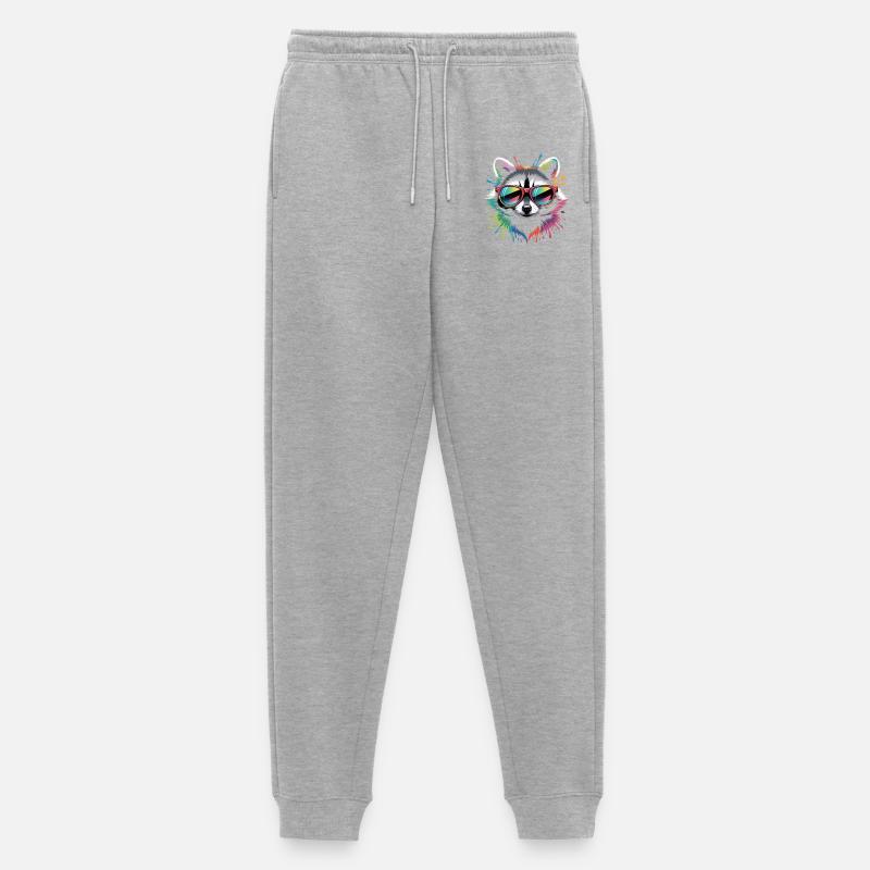 Rainbow Waschbär - Männer Premium Bio Jogginghose - Grau meliert