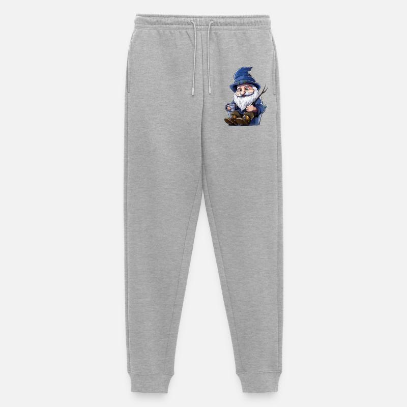 Blauer Waldgnom mit Becher - Männer Premium Bio Jogginghose - Grau meliert