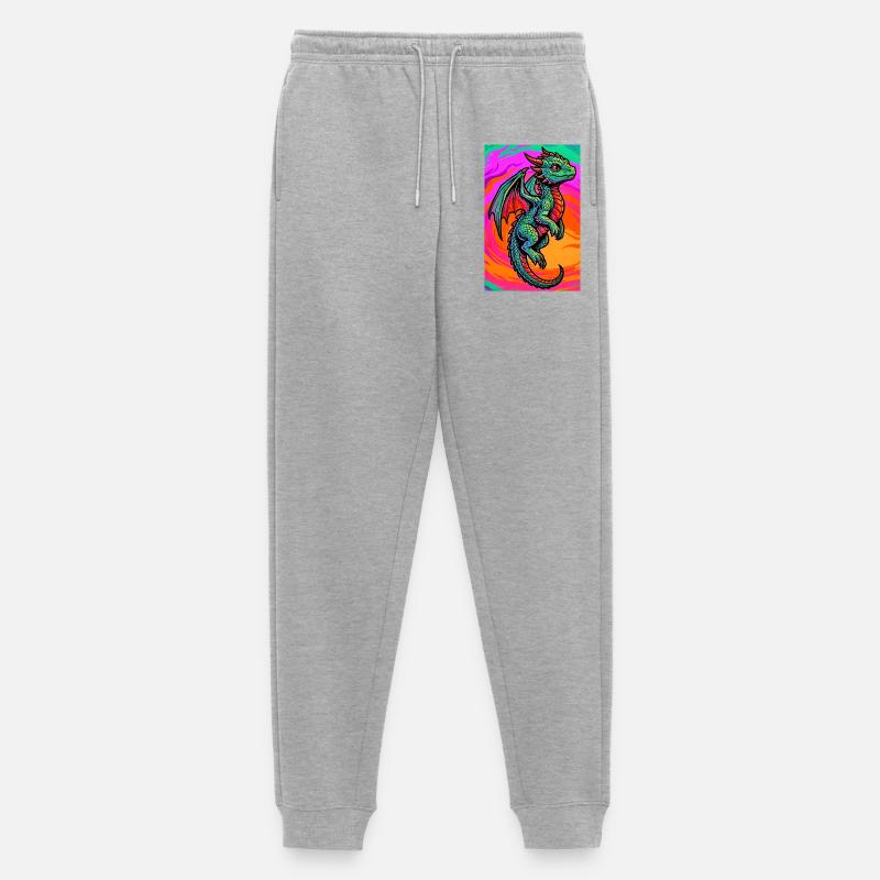 Drache - Männer Premium Bio Jogginghose - Grau meliert