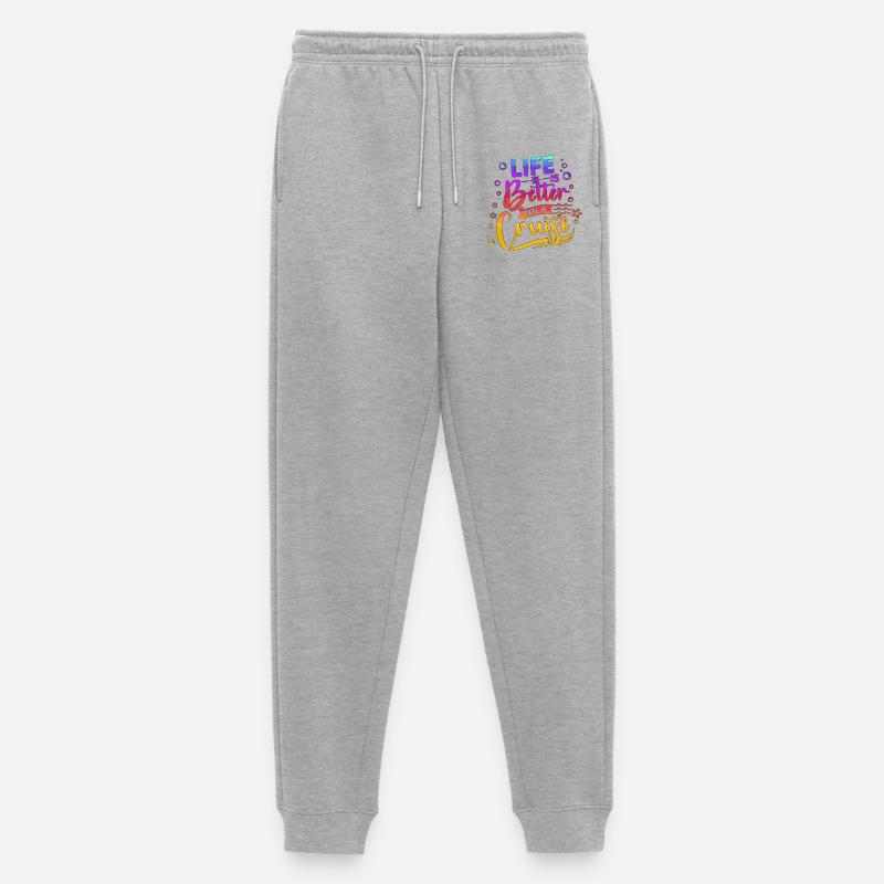 La vita è migliore in crociera, viaggio di crociera - Pantaloni da jogging ecologici premium da uomo - grigio melange