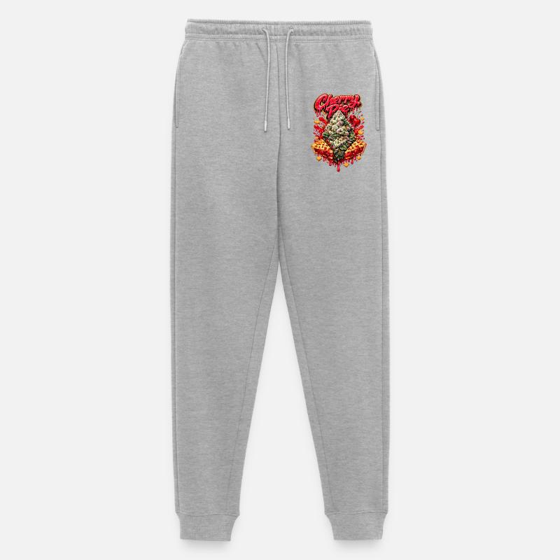 Kirschkuchen-Graffiti-Druck - Männer Premium Bio Jogginghose - Grau meliert