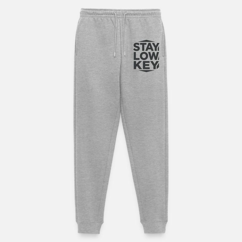 Stay Low Key – ruhige Wohnästhetik - Männer Premium Bio Jogginghose - Grau meliert