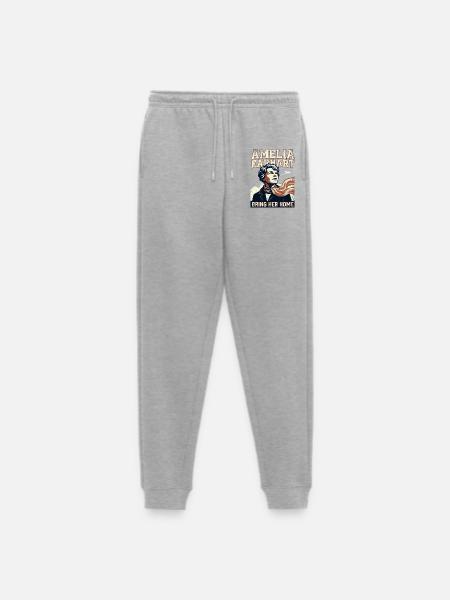 Amelia Earhart – Bring Her Home - Men's Premium Organic Joggers - heather grey