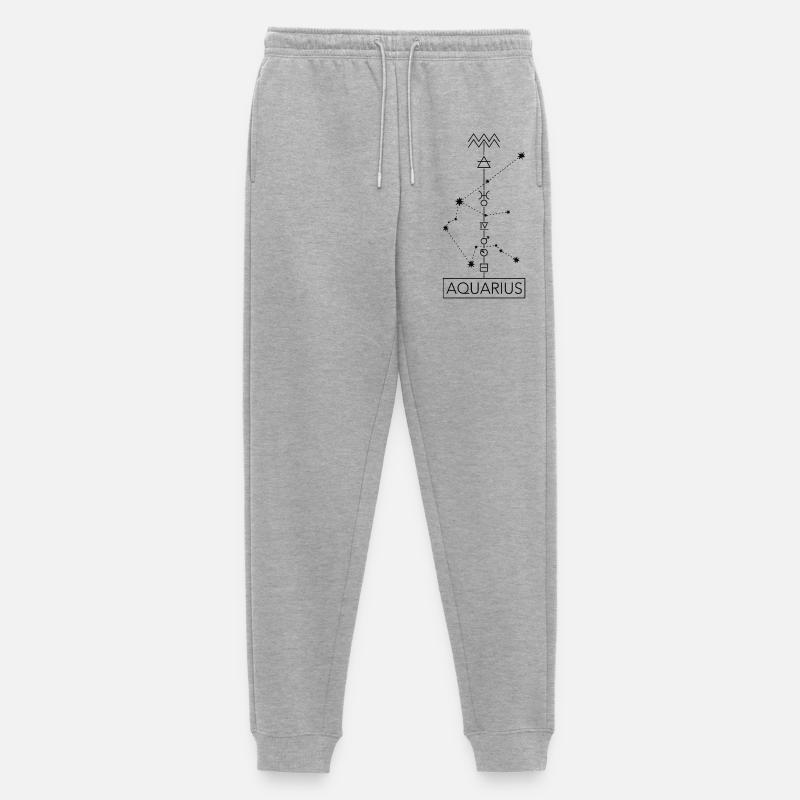 Aquarius - Wassermann Sternzeichen - schwarz - Männer Premium Bio Jogginghose - Grau meliert