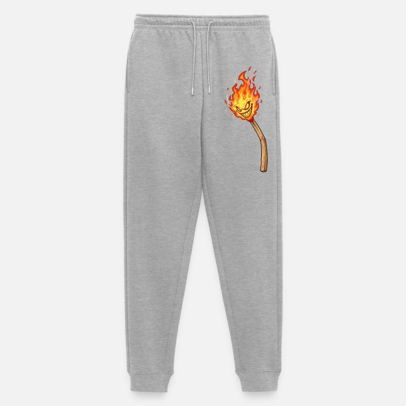 Lodernder Flammenkobold - Männer Premium Bio Jogginghose - Grau meliert