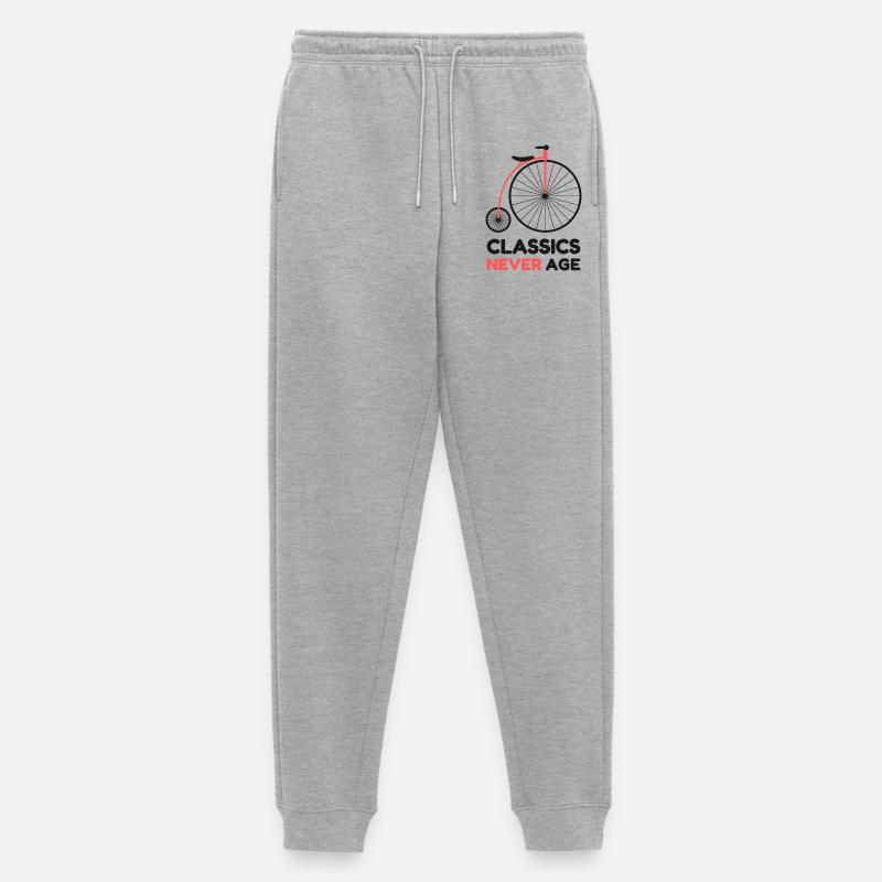 Classics Never Age Penny-Farthing Retro-Radfahren - Männer Premium Bio Jogginghose - Grau meliert