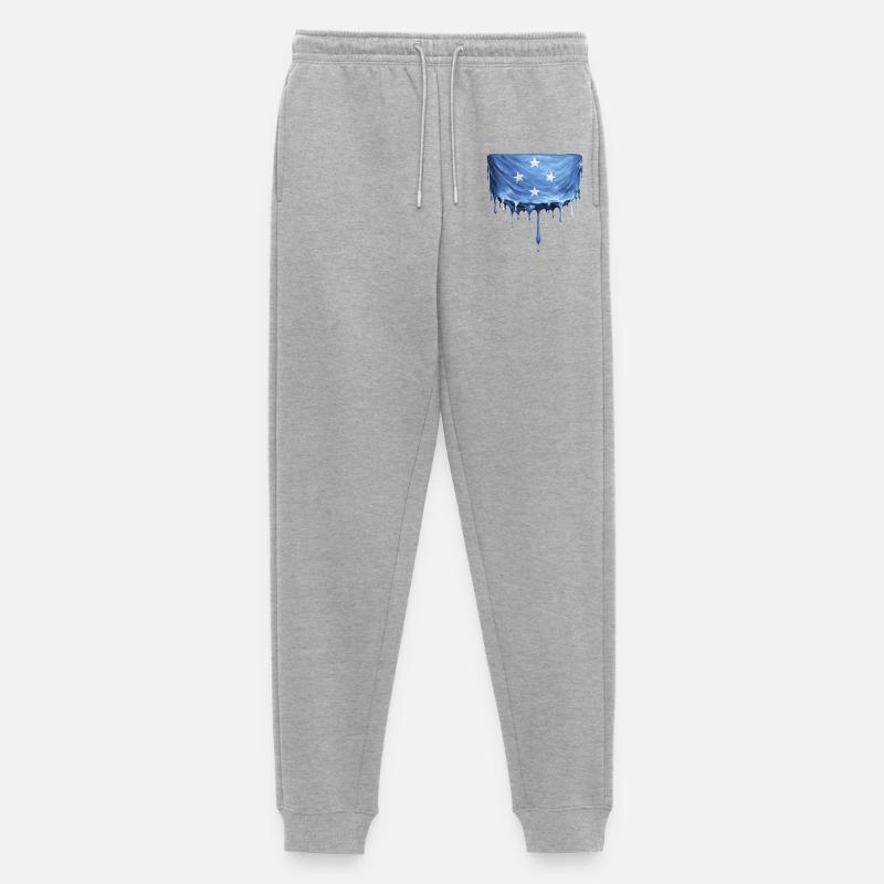 Bandiera Gocante Micronesia - Pantaloni da jogging ecologici premium da uomo - grigio melange