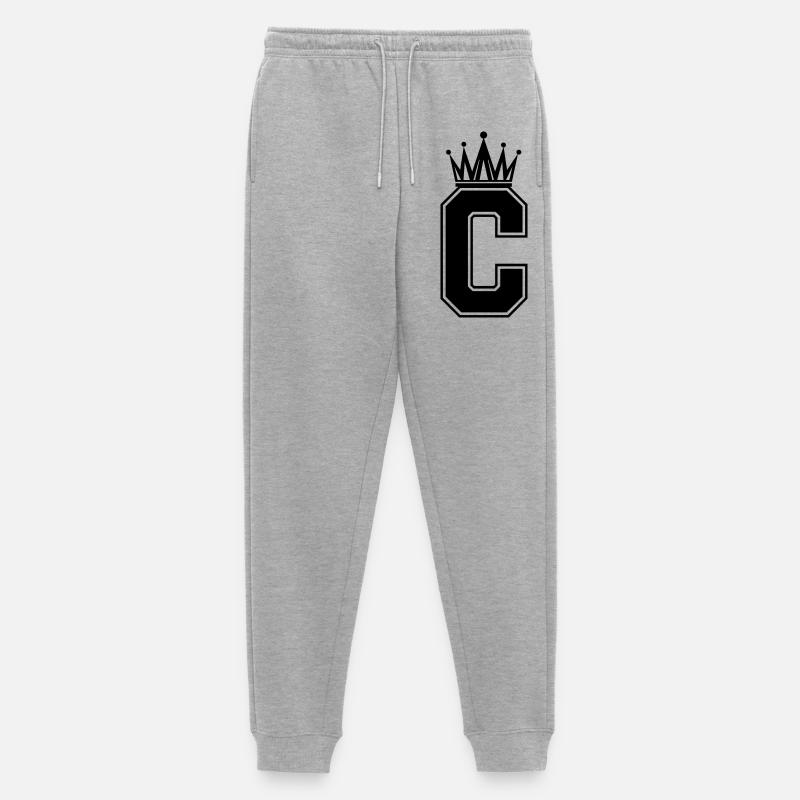 Buchstabe C - Männer Premium Bio Jogginghose - Grau meliert