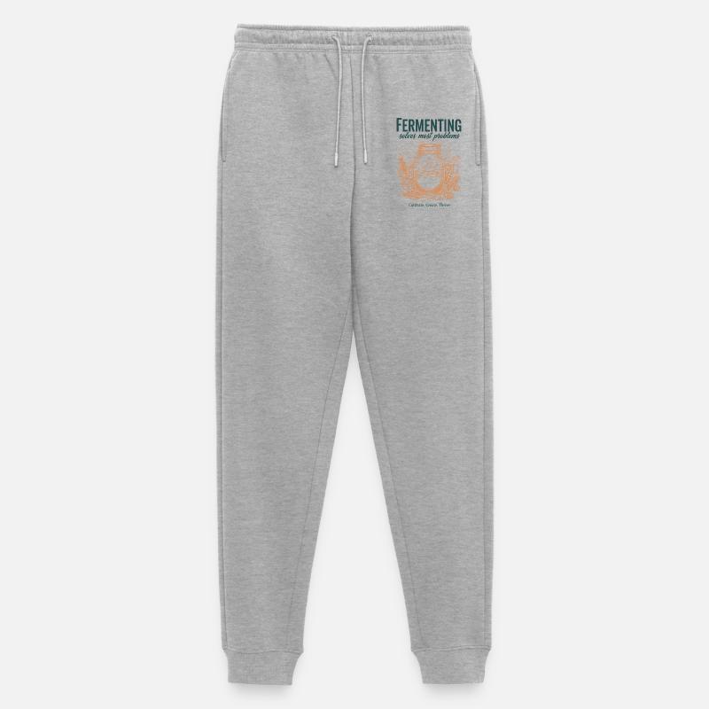 Fermenting Solves Most Problems Sourdough Era - Men's Premium Organic Joggers - heather grey