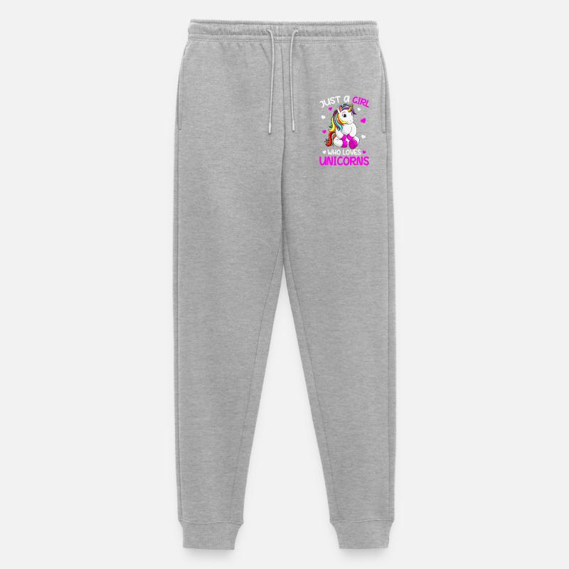 Nur ein Mädchen, das Einhörner liebt - Männer Premium Bio Jogginghose - Grau meliert