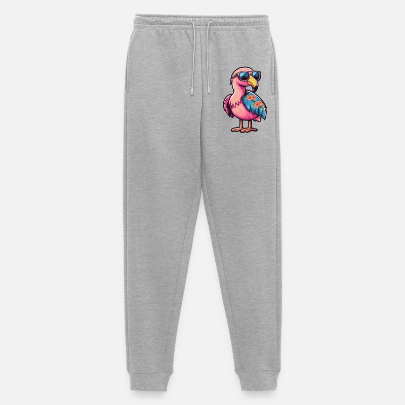 Flamingo Comic Urlaub - Männer Premium Bio Jogginghose - Grau meliert