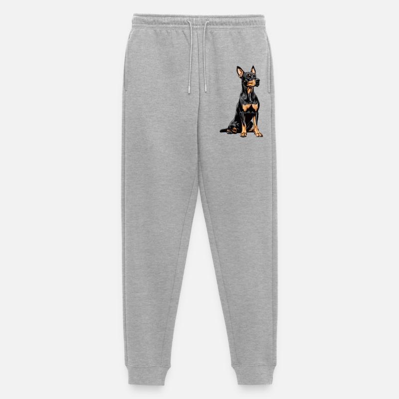 Dobermann - Männer Premium Bio Jogginghose - Grau meliert