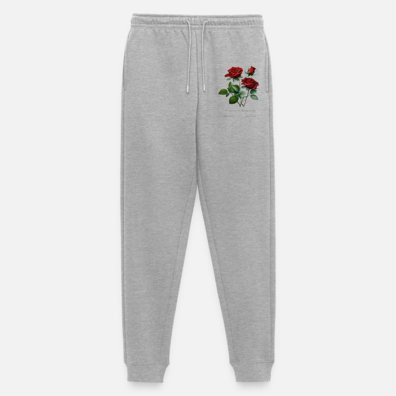 Rose - Männer Premium Bio Jogginghose - Grau meliert