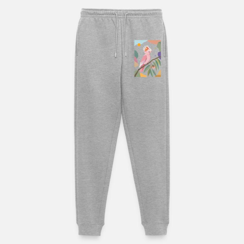 Rosa Kakadu Papagei Vogel Design - Männer Premium Bio Jogginghose - Grau meliert