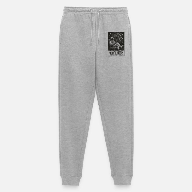 Plot holes? Dear wormholes | Sci-Fi - Men's Premium Organic Joggers - heather grey