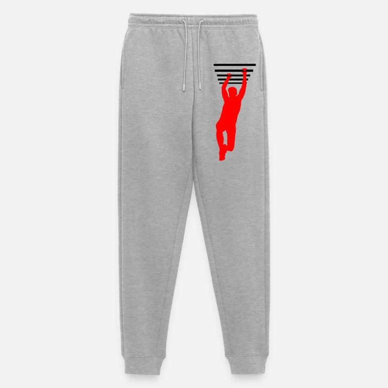 OCR-Griff – Hängestangen-Design - Männer Premium Bio Jogginghose - Grau meliert