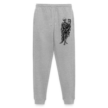 Skelett mit Sanduhr Gothic Motiv - Männer Premium Bio Jogginghose - Grau meliert - Vorne - Thijin (182cm)