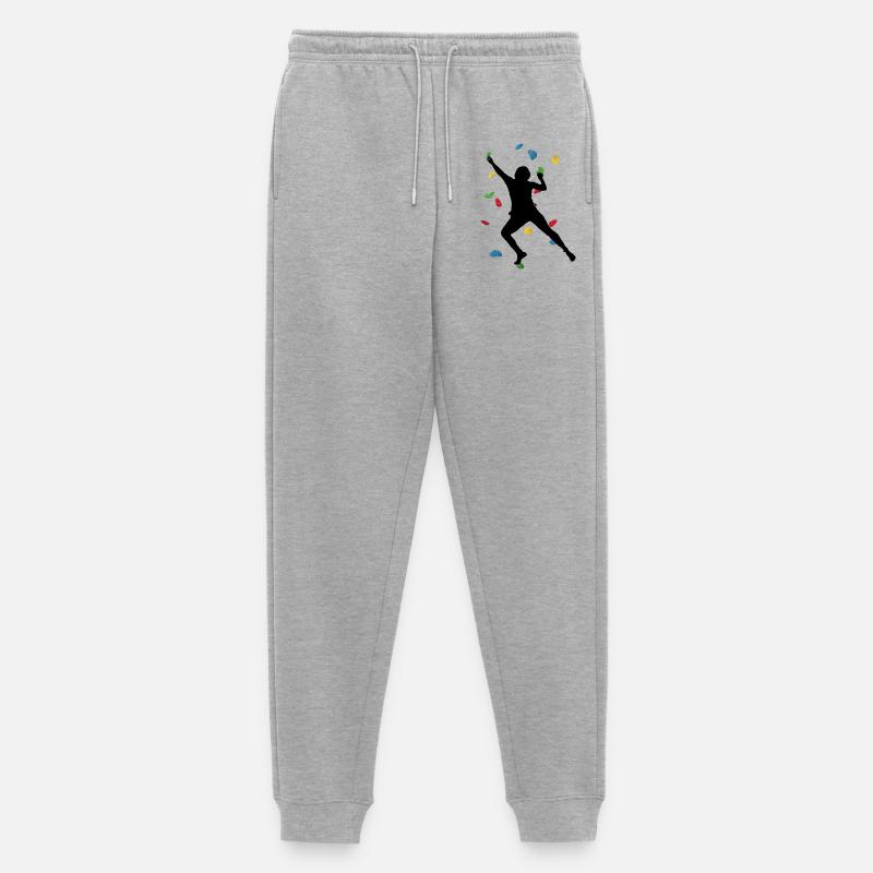 Climb Wall Man – Boulder Challenge - Männer Premium Bio Jogginghose - Grau meliert