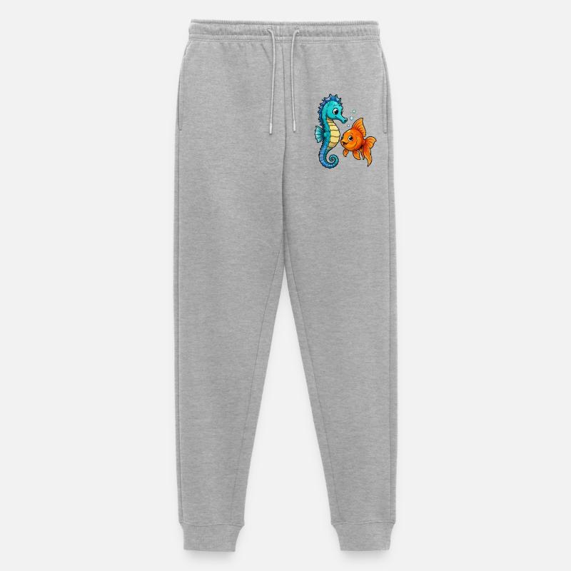 Unterwasserfreunde Seepferdchen - Männer Premium Bio Jogginghose - Grau meliert