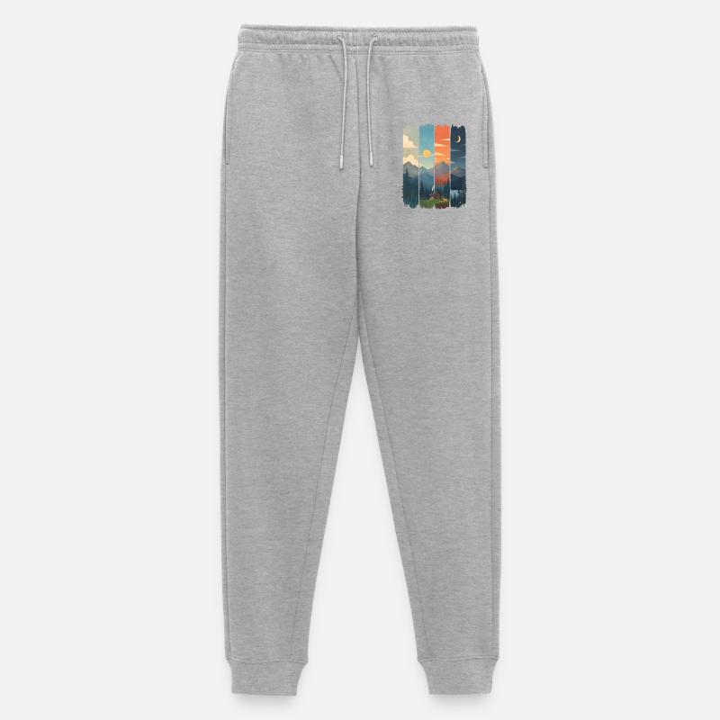 Horizonte in vier Gebirgstafeln - Männer Premium Bio Jogginghose - Grau meliert