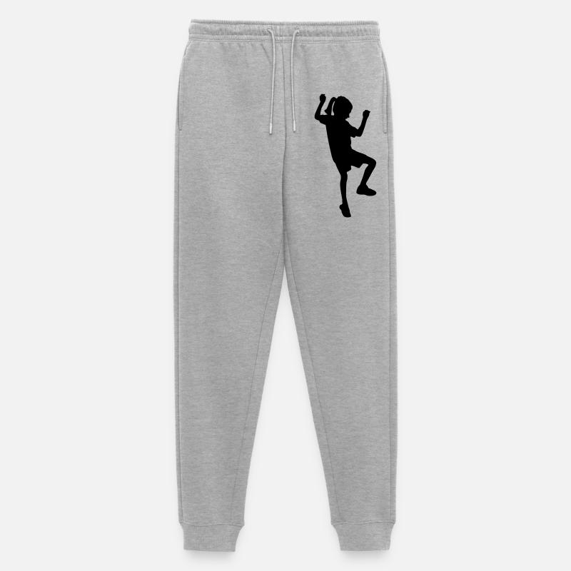 Climber Girl – Boulder Fun - Männer Premium Bio Jogginghose - Grau meliert