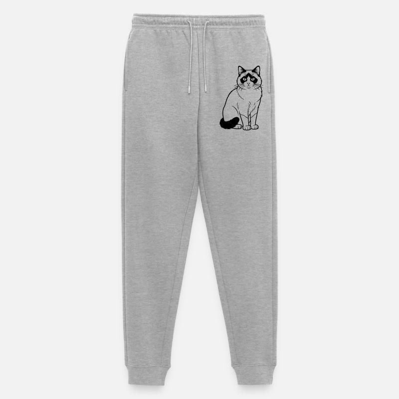 Schneeschuhkatze - Männer Premium Bio Jogginghose - Grau meliert