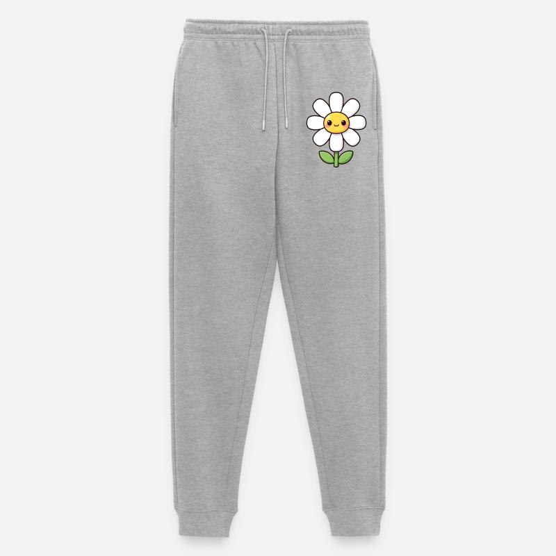 Kawaii Gänseblümchen weiße Blume Geschenk - Männer Premium Bio Jogginghose - Grau meliert