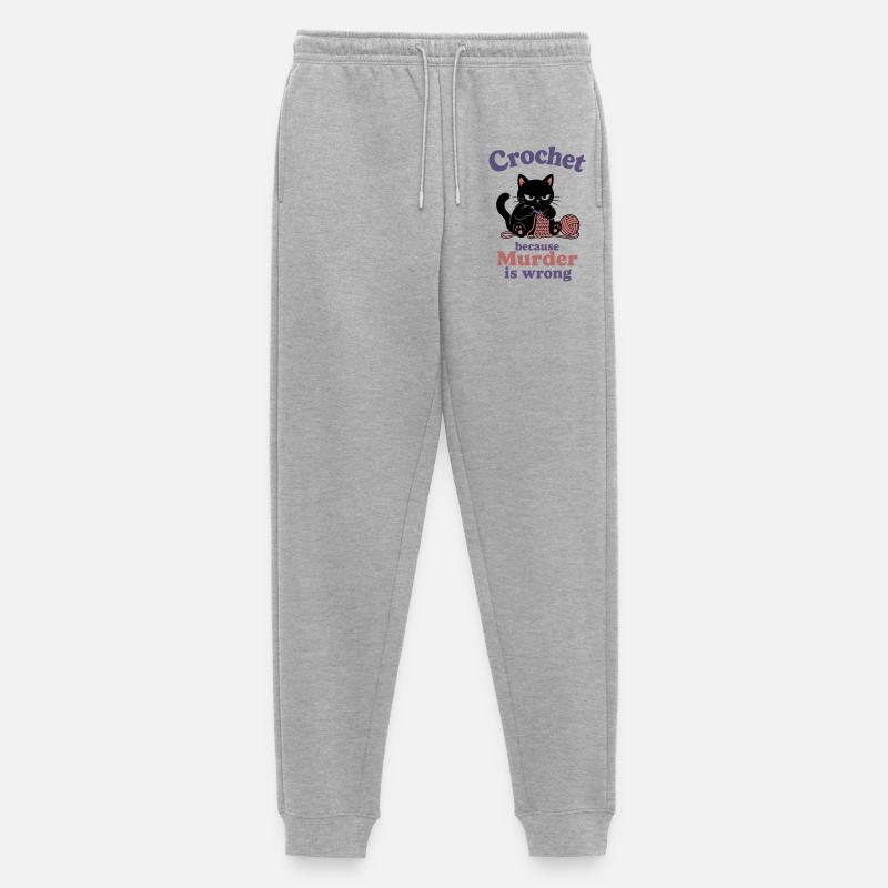 Crochet Because Murder Is Wrong - Männer Premium Bio Jogginghose - Grau meliert