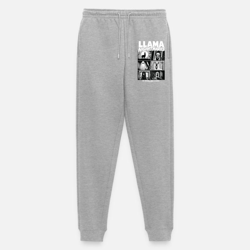 Llama Nightmares Horror Comic - Men's Premium Organic Joggers - heather grey