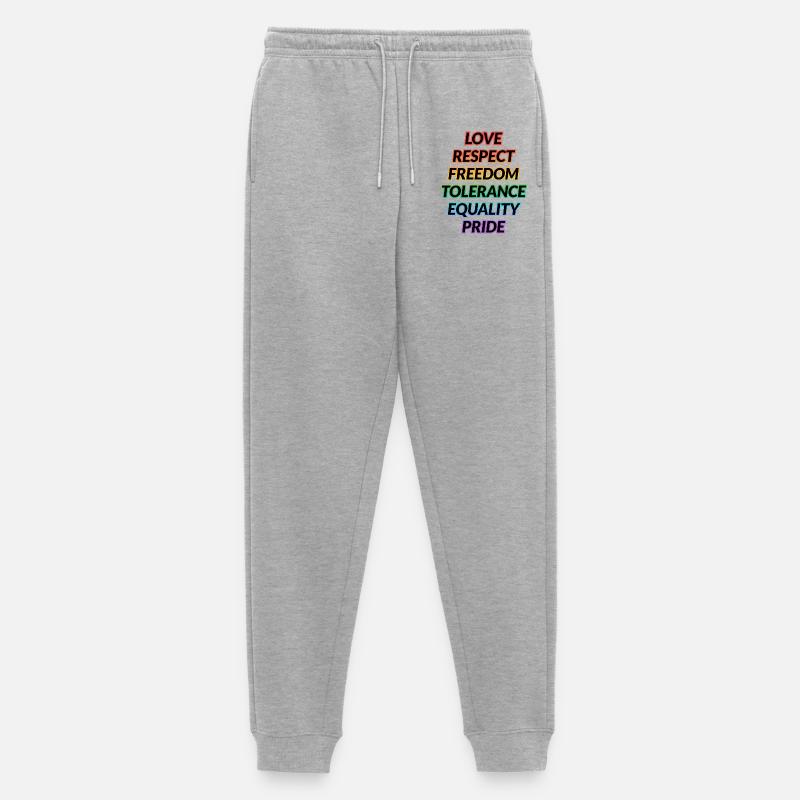 Pride Rainbow Values Tee - Men's Premium Organic Joggers - heather grey
