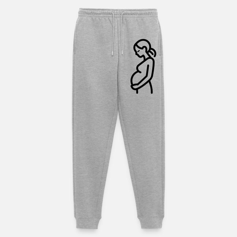 Schwangere - Männer Premium Bio Jogginghose - Grau meliert