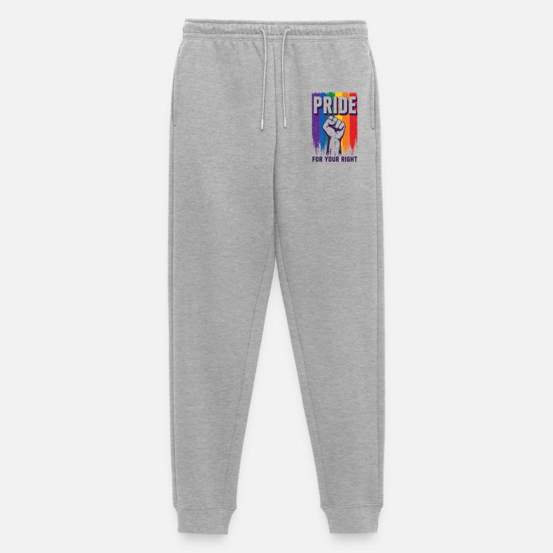 Pride Regenbogen Rechte Statement Shirt - Männer Premium Bio Jogginghose - Grau meliert