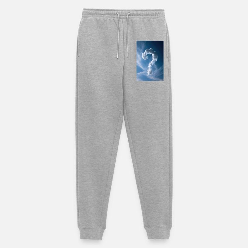 Wolken-Fragezeichen-Himmel - Männer Premium Bio Jogginghose - Grau meliert