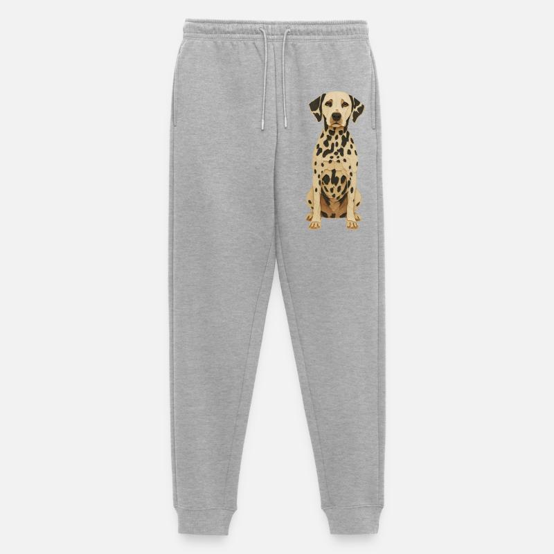 Dalmatiner Patch Art Tee - Männer Premium Bio Jogginghose - Grau meliert