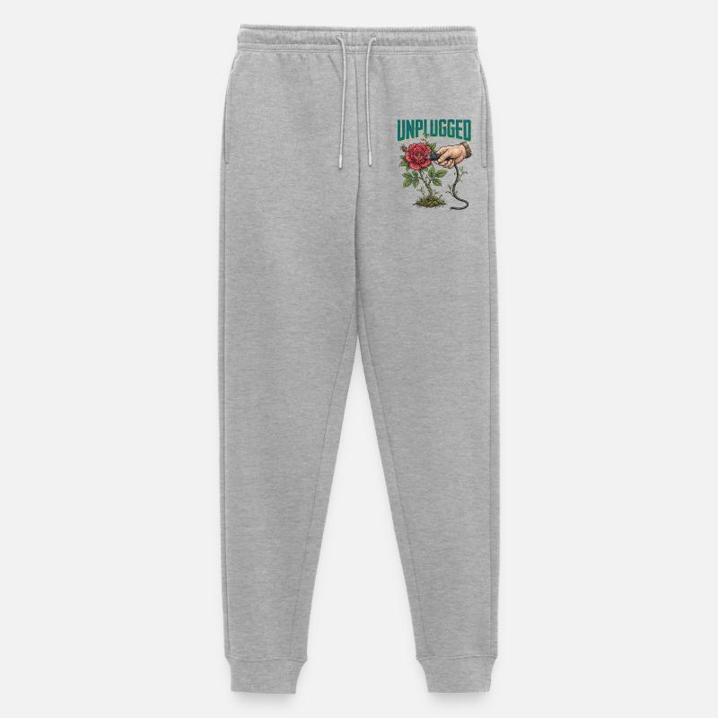 Unplugged - Männer Premium Bio Jogginghose - Grau meliert