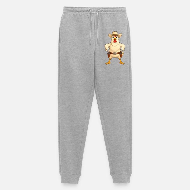 Huhn in Western Pose - Männer Premium Bio Jogginghose - Grau meliert