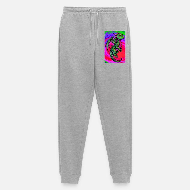 Drache - Männer Premium Bio Jogginghose - Grau meliert