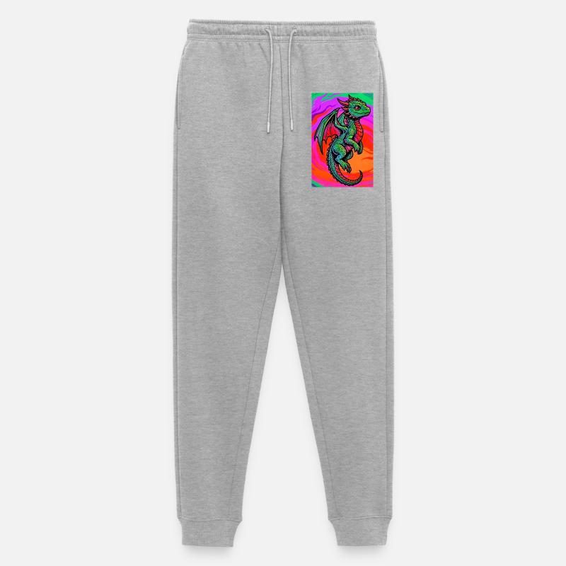Drache - Männer Premium Bio Jogginghose - Grau meliert