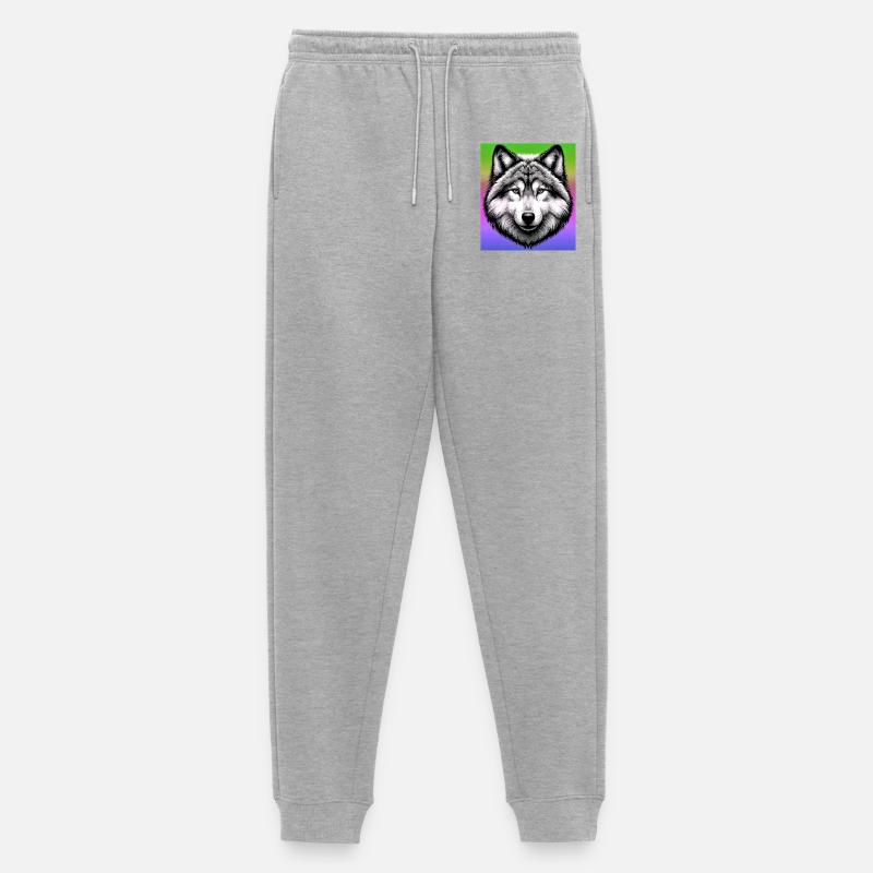 Wolf - Männer Premium Bio Jogginghose - Grau meliert