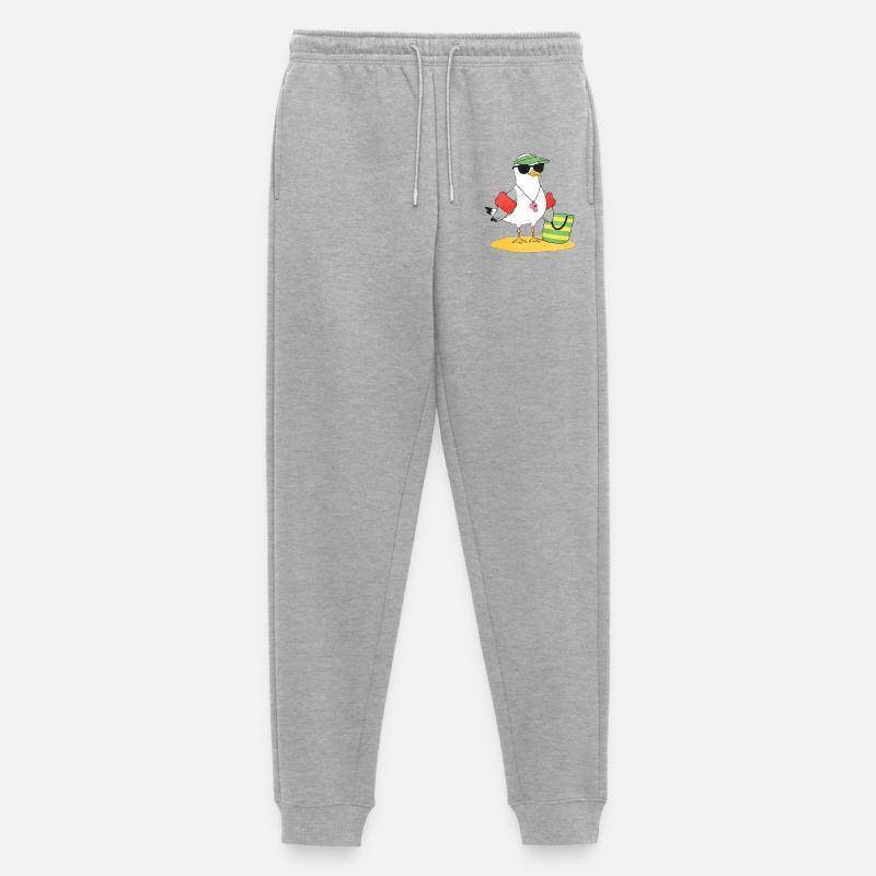 Seemöwe Strandlook - Männer Premium Bio Jogginghose - Grau meliert