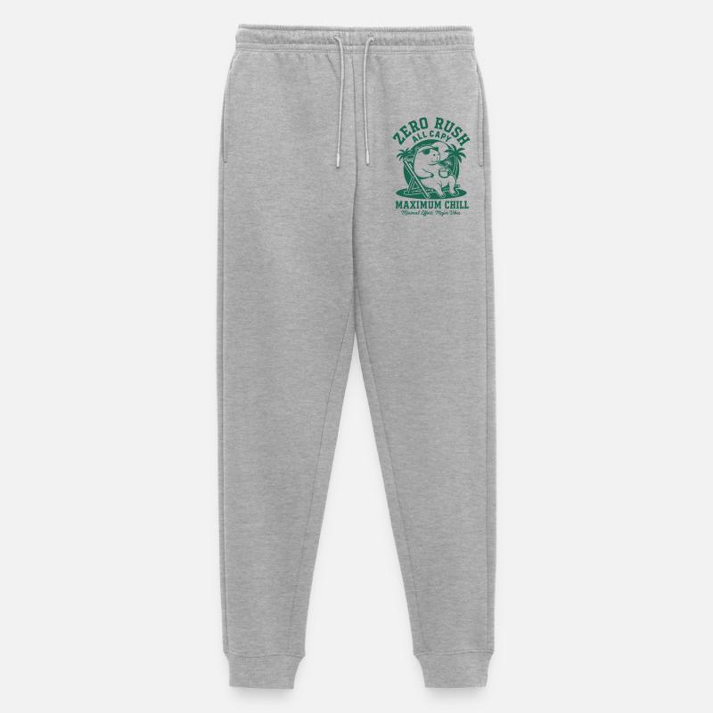 Zero Rush Capybara Chill - Männer Premium Bio Jogginghose - Grau meliert