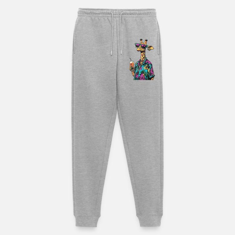 Giraffe Comic Summer - Men's Premium Organic Joggers - heather grey