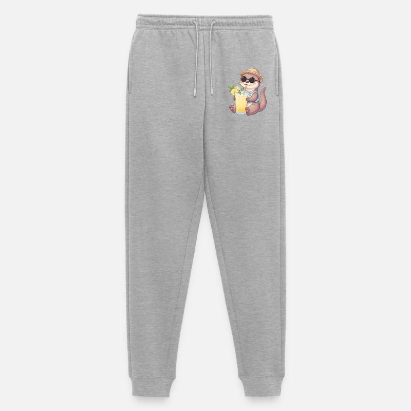Summer Otter Lemonade Vibe - Männer Premium Bio Jogginghose - Grau meliert