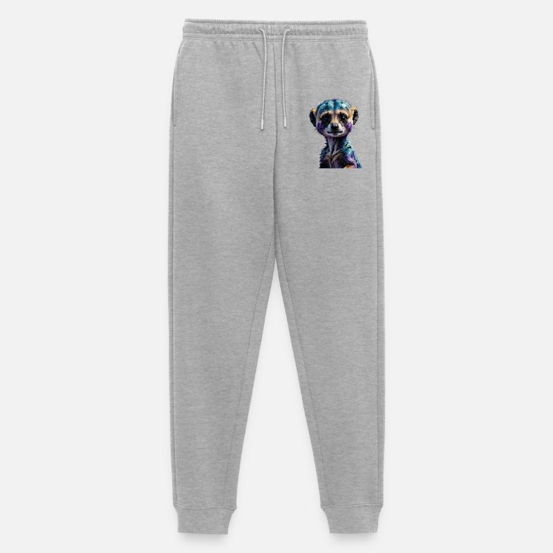 Buntes Erdmännchen Wasserfarben-Illustration - Männer Premium Bio Jogginghose - Grau meliert