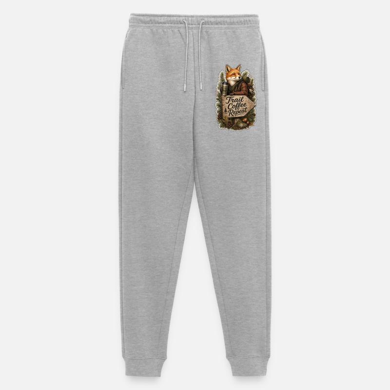 Trail Coffee Repeat Fuchs - Männer Premium Bio Jogginghose - Grau meliert